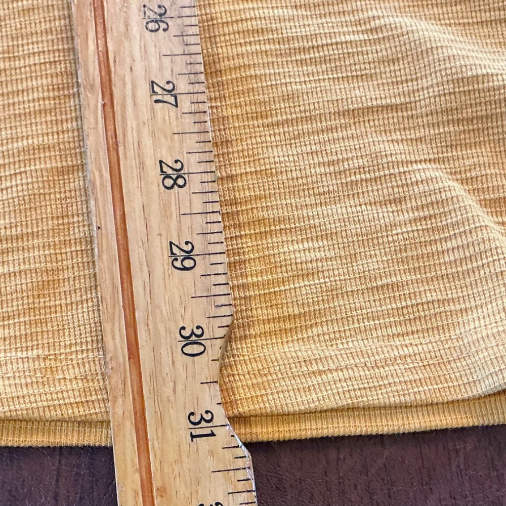 R. Vivimos Womens S Dress Mustard Yellow Tie Front Balloon Sleeves Textured Knit - Picture 8 of 9